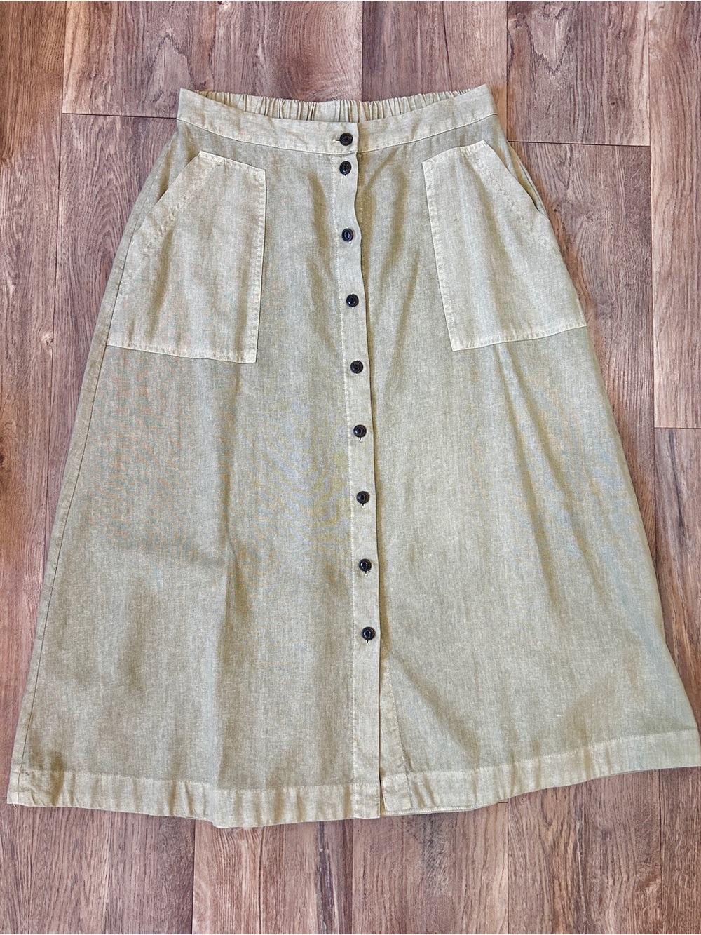 Universal Thread Target Green Linen Skirt Medium